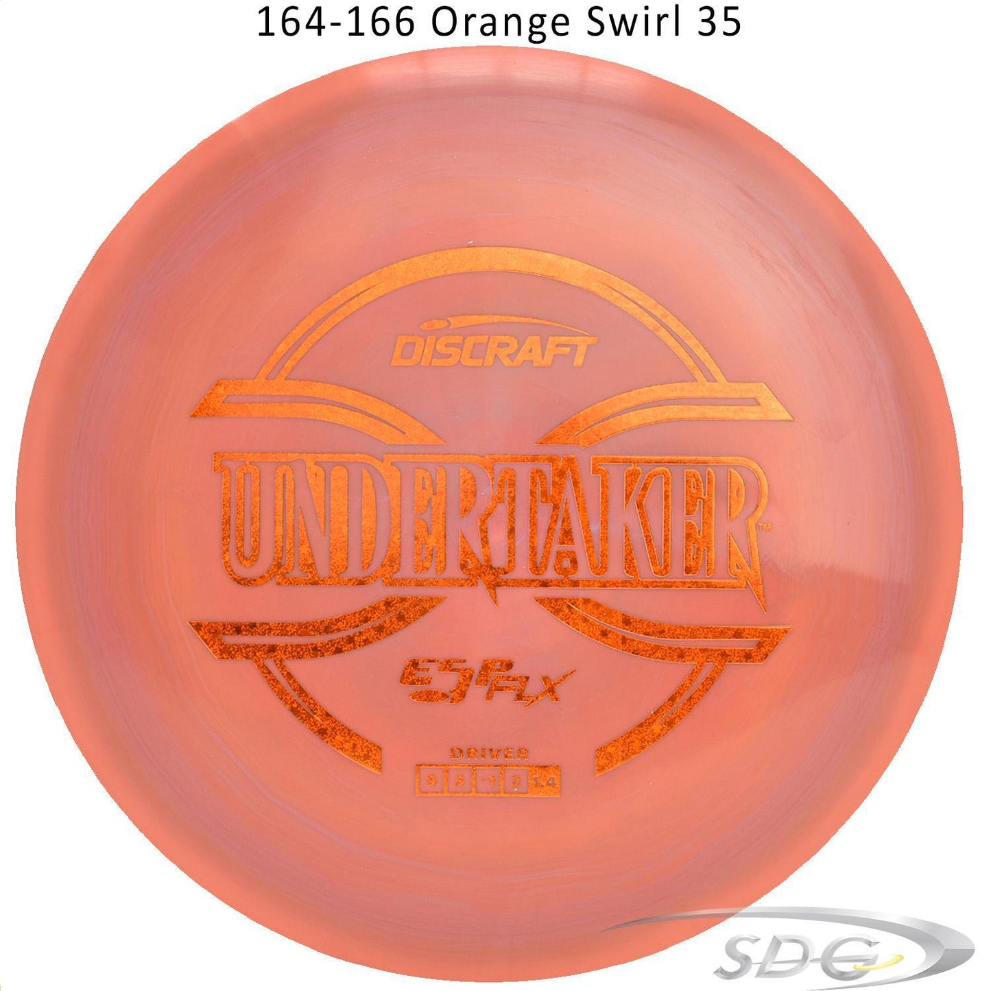 discraft-esp-flx-undertaker-disc-golf-distance-driver 164-166 Orange Swirl 35 