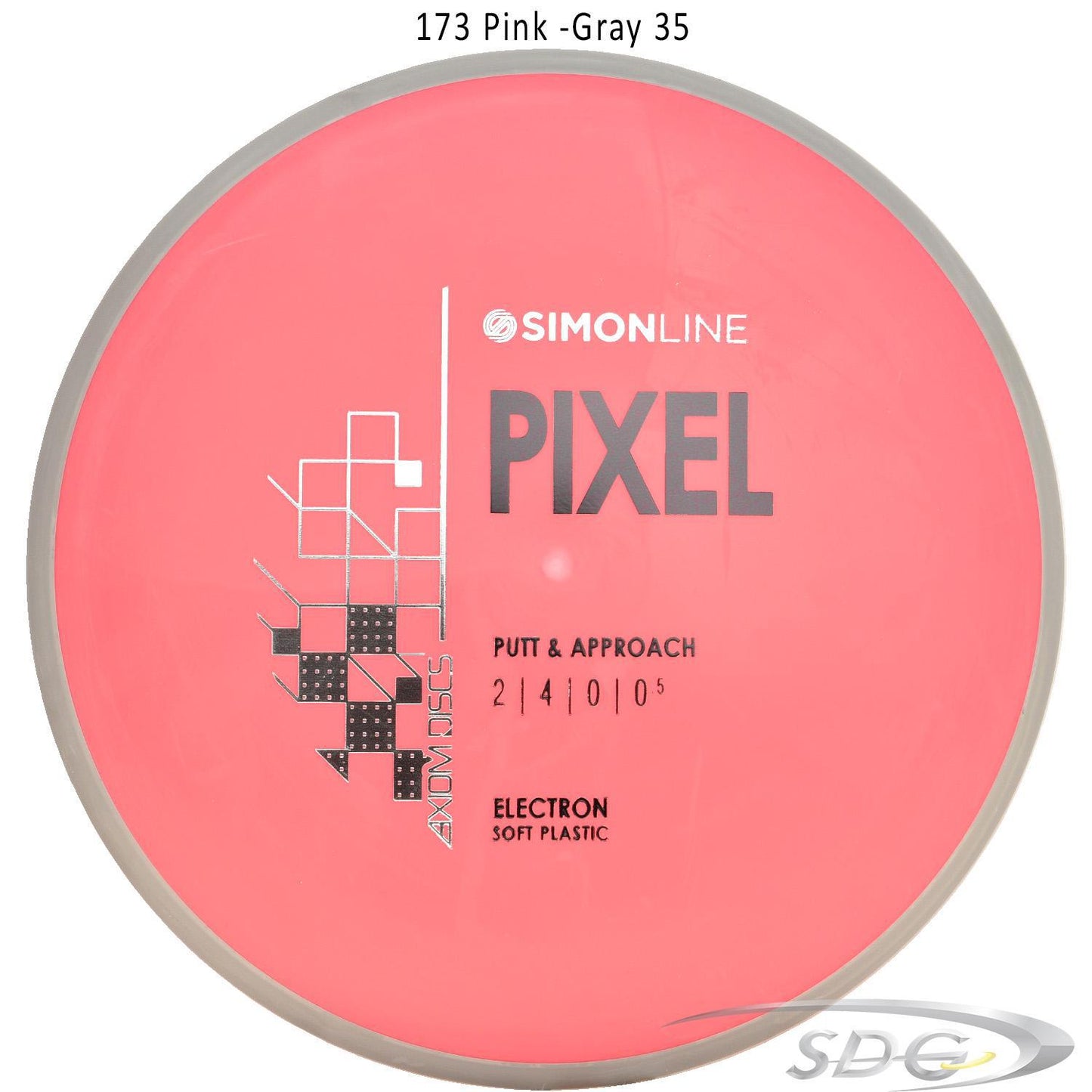 axiom-electron-pixel-soft-simon-line-disc-golf-putter 173 Pink-Gray  35