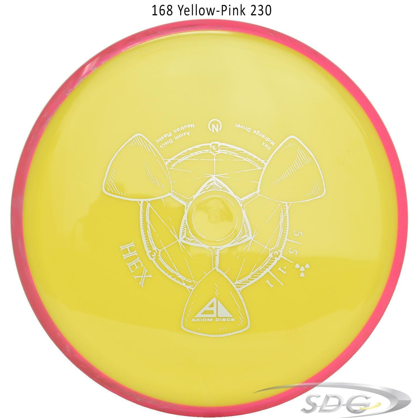 axiom-neutron-hex-disc-golf-midrange 168 Yellow-Pink 230