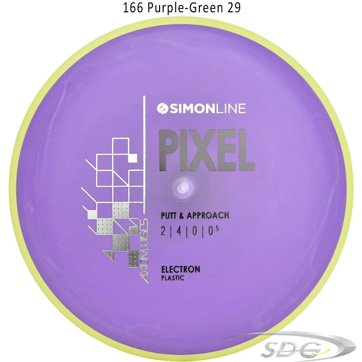 axiom-electron-pixel-medium-simon-line-disc-golf-putter 166 Purple-Green 29 
