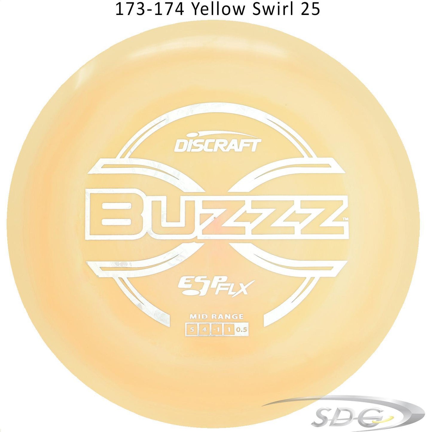 dicraft-esp-flx-buzzz-disc-golf-mid-range 173-174 Yellow Swirl 25