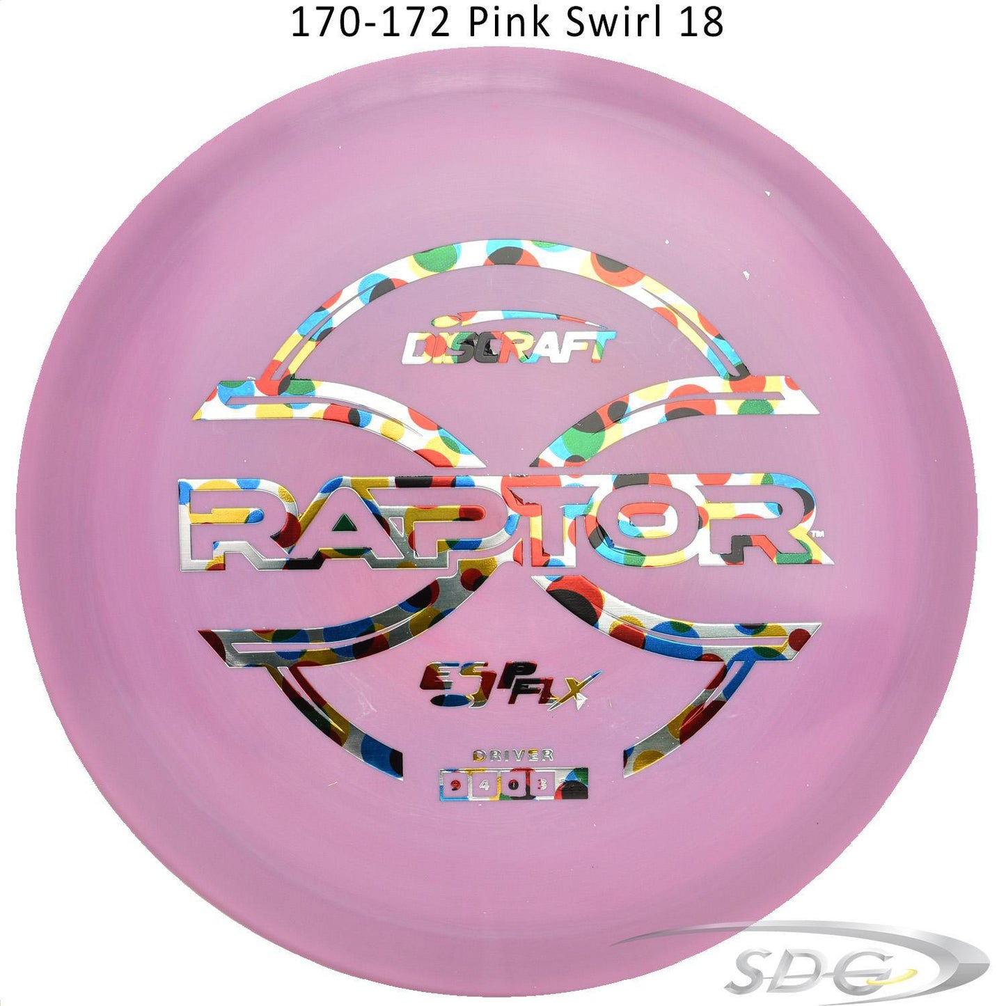 discraft-esp-flx-raptor-disc-golf-distance-driver 170-172 Pink Swirl 18 