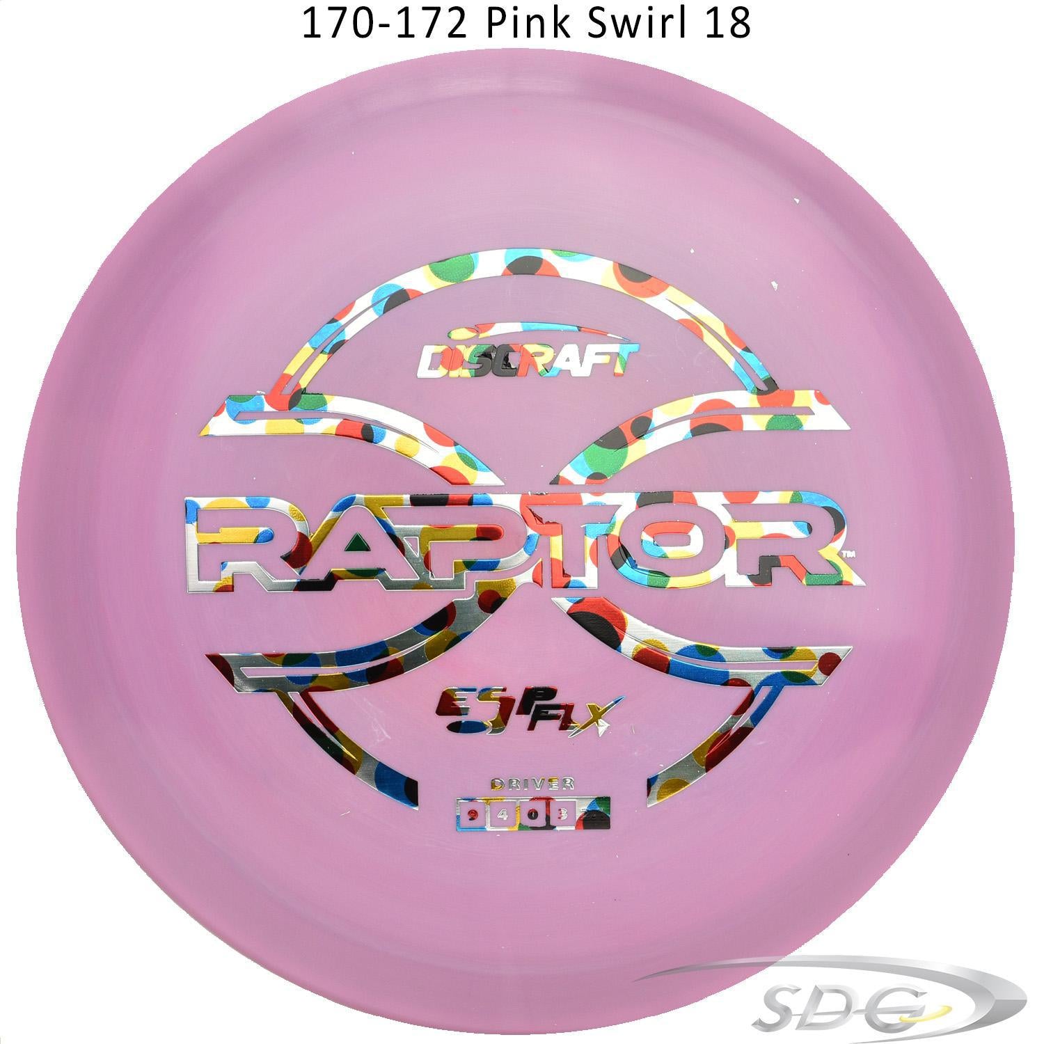 discraft-esp-flx-raptor-disc-golf-distance-driver 170-172 Pink Swirl 18