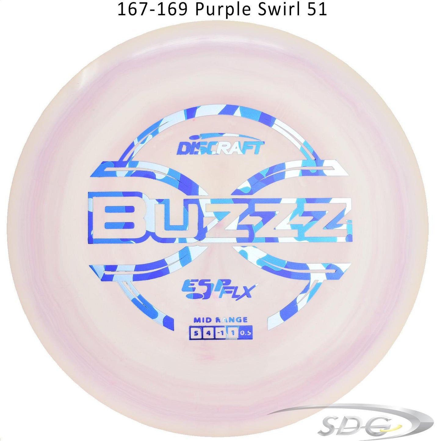 dicraft-esp-flx-buzzz-disc-golf-mid-range 167-169 Purple Swirl 51