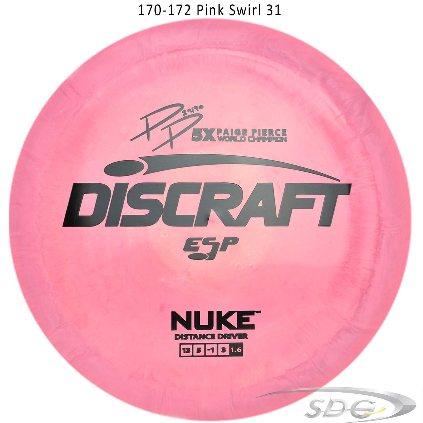 discraft-esp-nuke-paige-pierce-signature-disc-golf-distance-driver 170-172 Pink Swirl 31