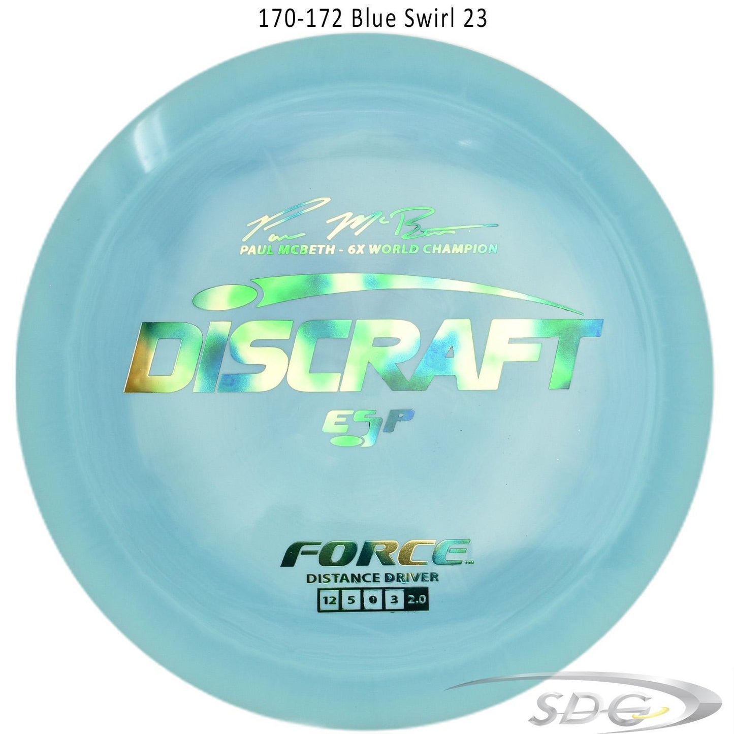 discraft-esp-force-6x-paul-mcbeth-signature-disc-golf-distance-driver 170-172 Blue Swirl 23 