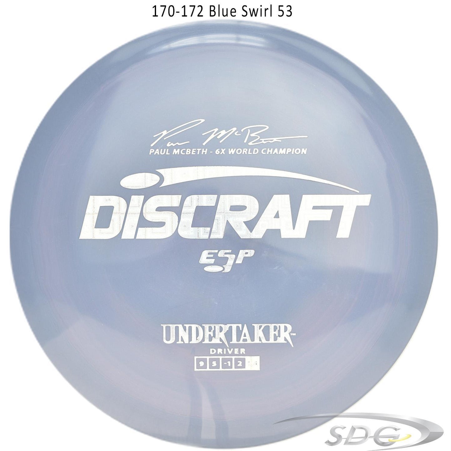 discraft-esp-undertaker-6x-paul-mcbeth-signature-series-disc-golf-distance-driver 170-172 Blue Swirl 53