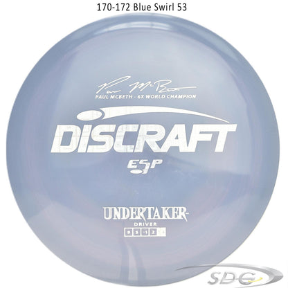 discraft-esp-undertaker-6x-paul-mcbeth-signature-series-disc-golf-distance-driver 170-172 Blue Swirl 53