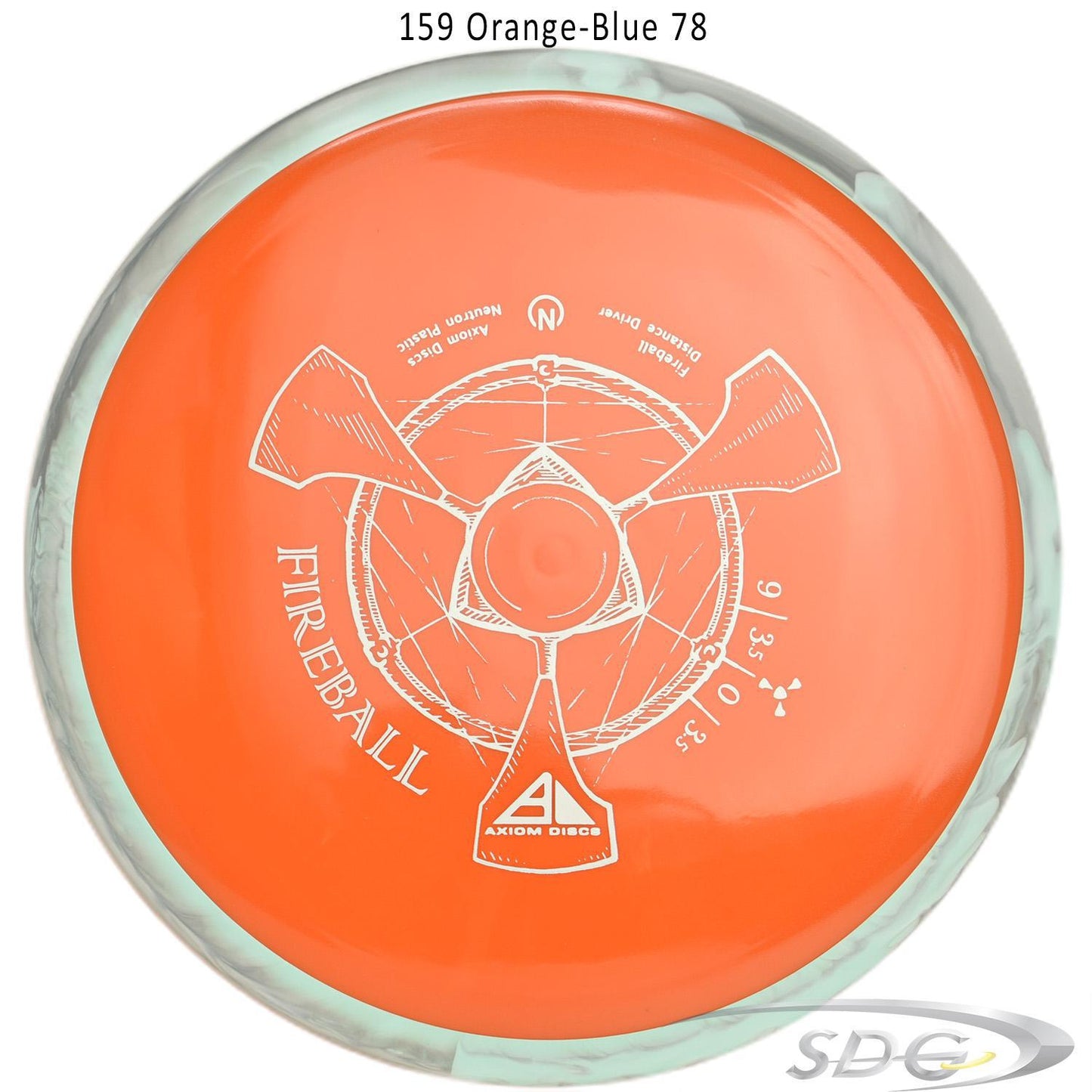 axiom-neutron-fireball-disc-golf-distance-driver 159 Orange-Blue 78 