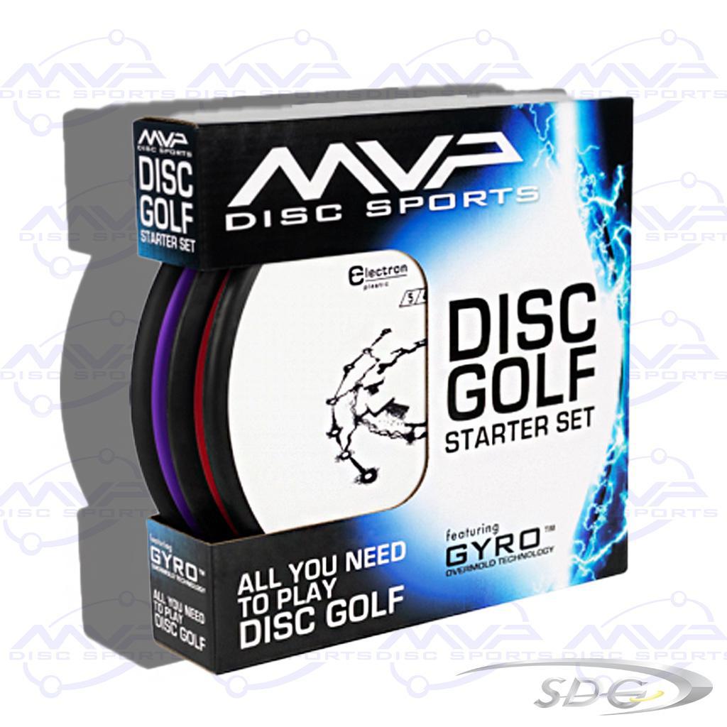 MVP Disc Sports 3 Pack Starter Disc Golf Disc Set includes 3 electron plastic discs 1 putter, 1 mid-range, and one driver 