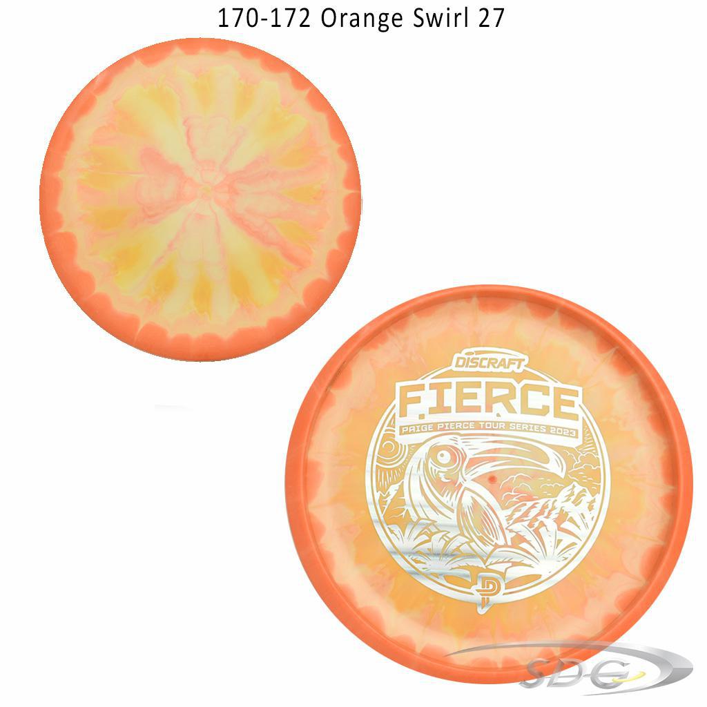 discraft-esp-fierce-bottom-stamp-2023-paige-pierce-tour-series-disc-golf-putter 170-172 Orange Swirl 27 