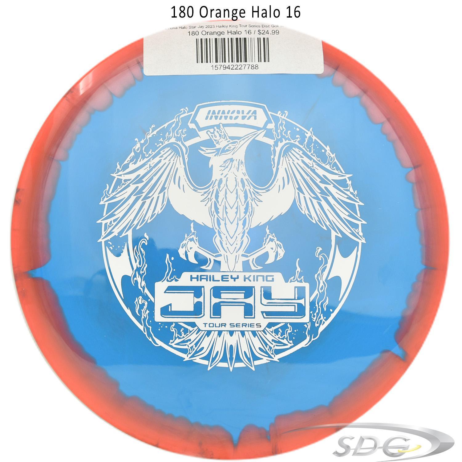 innova-halo-star-jay-2023-hailey-king-tour-series-disc-golf-mid-range 180 Orange Halo 16 