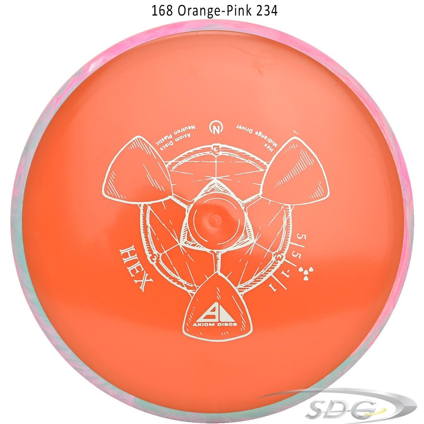 axiom-neutron-hex-disc-golf-midrange-169-165-weights 168 Orange-Pink 234 