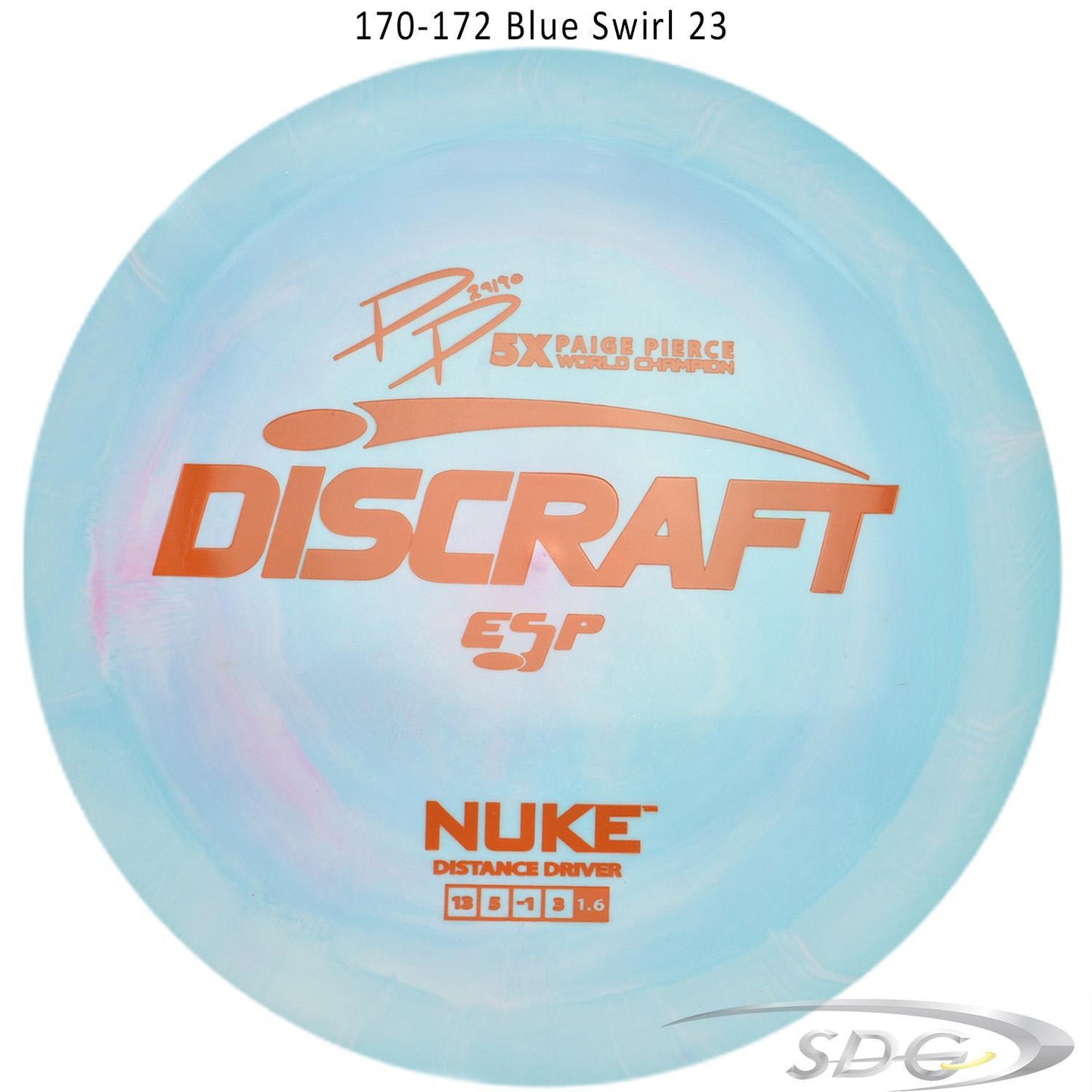 discraft-esp-nuke-paige-pierce-signature-disc-golf-distance-driver 170-172 Blue Swirl 23