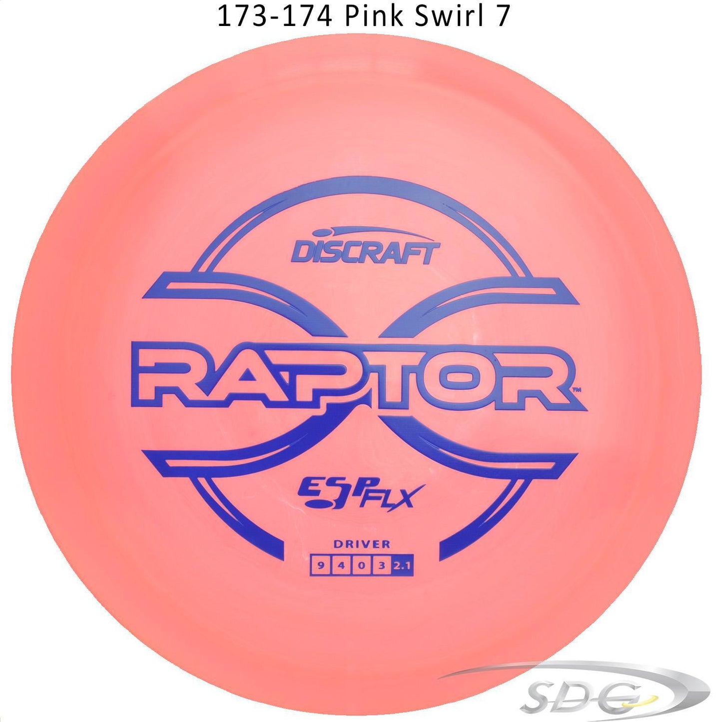 discraft-esp-flx-raptor-disc-golf-distance-driver 173-174 Pink Swirl 7 