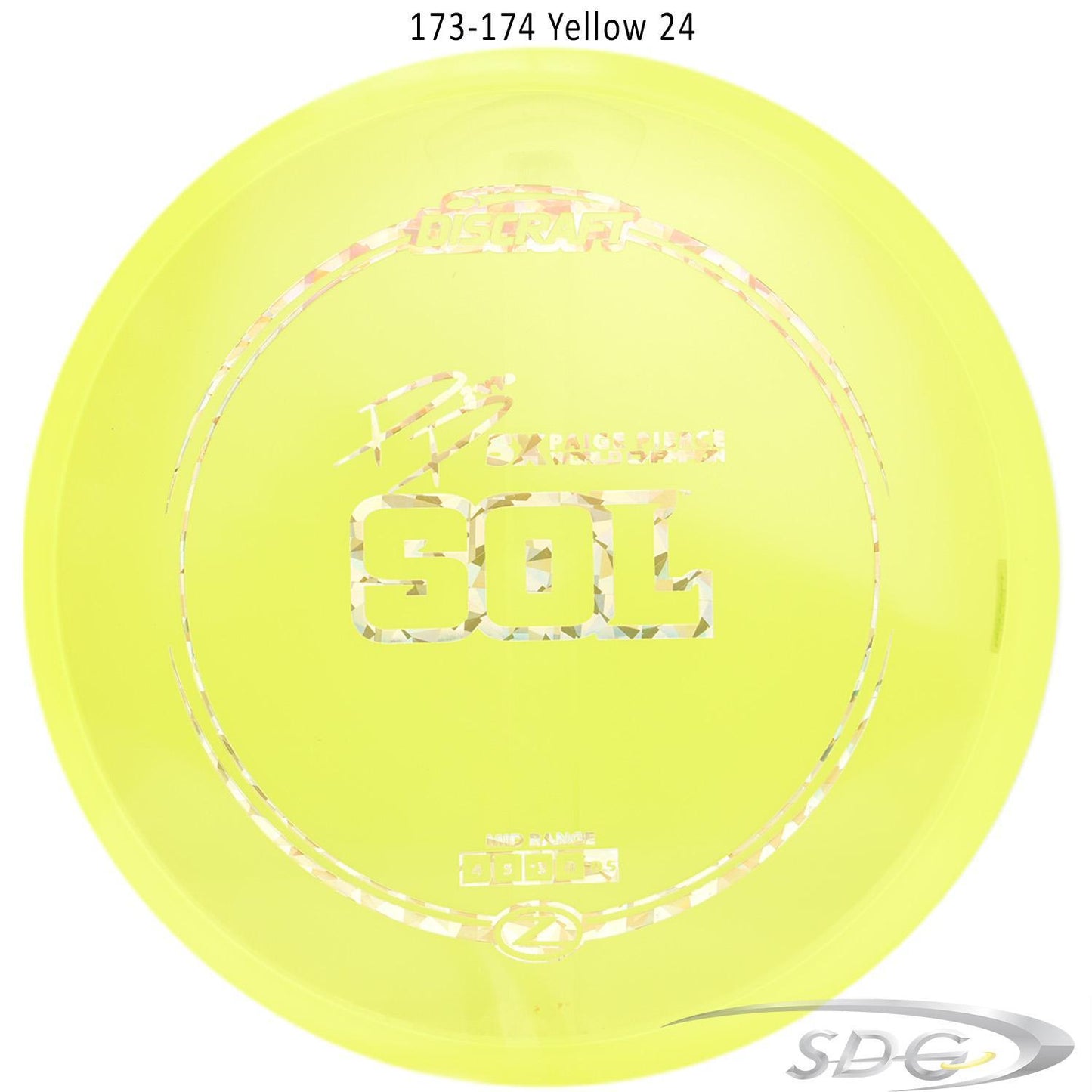 discraft-z-line-sol-paige-pierce-signature-disc-golf-mid-range 173-174 Yellow 24 