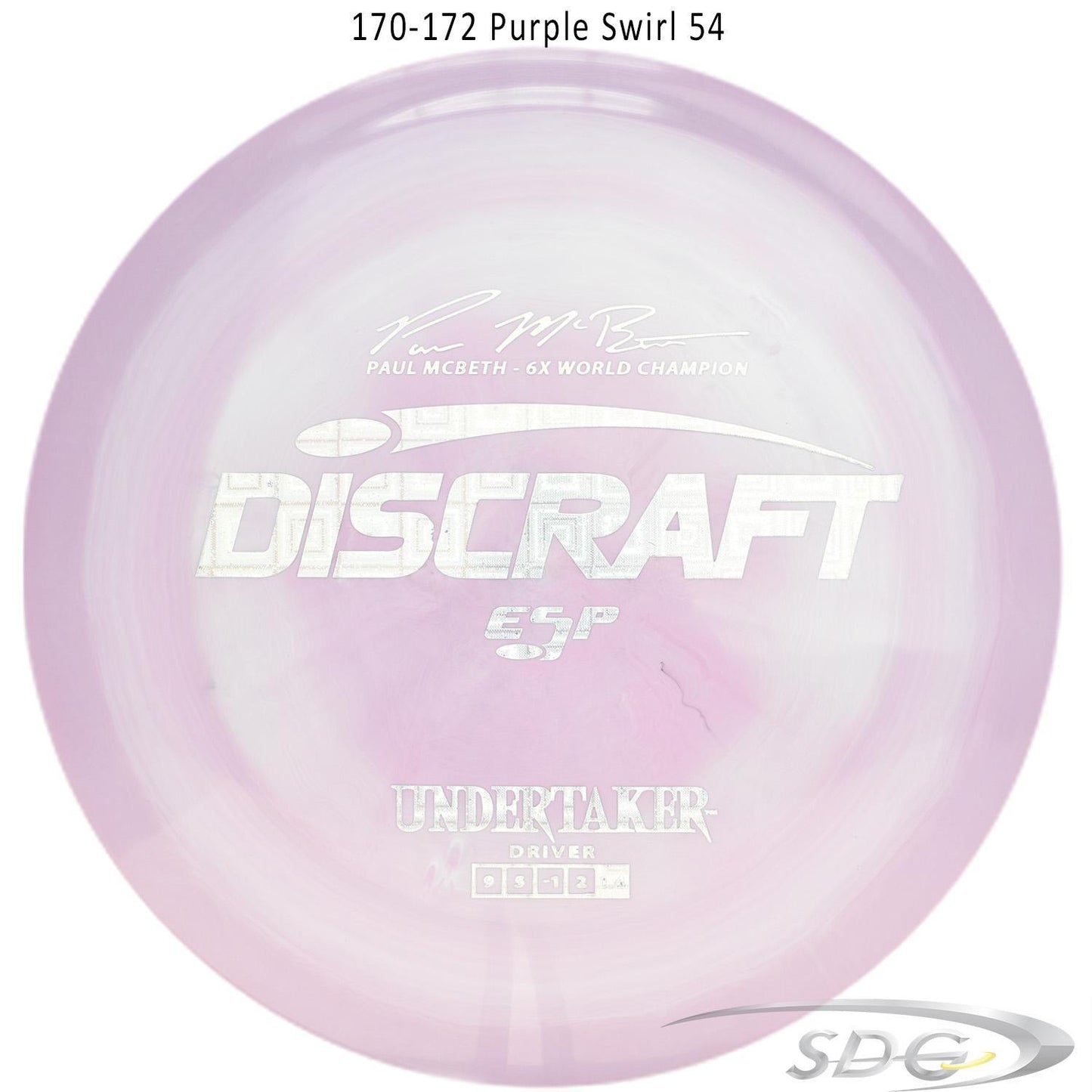 discraft-esp-undertaker-6x-paul-mcbeth-signature-series-disc-golf-distance-driver 170-172 Purple Swirl 54