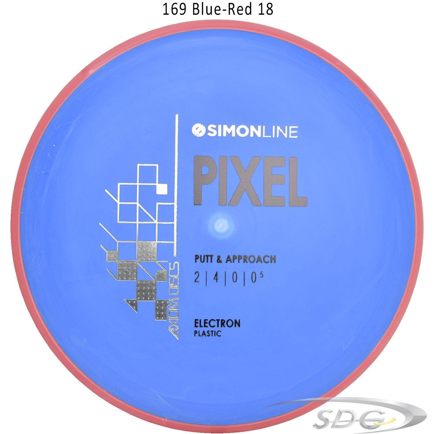 axiom-electron-pixel-medium-simon-line-disc-golf-putter 169 Blue-Red 18 