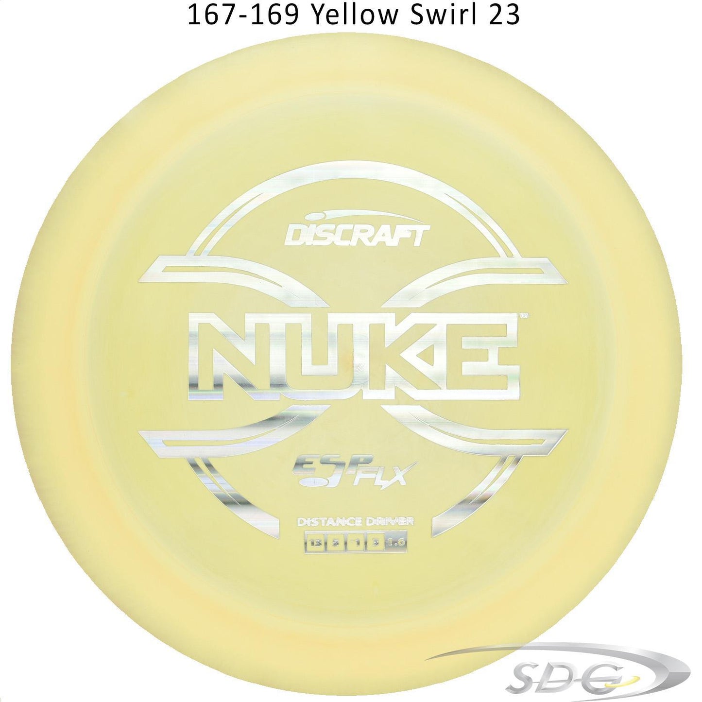discraft-esp-flx-nuke-disc-golf-distance-driver 167-169 Yellow Swirl 23 