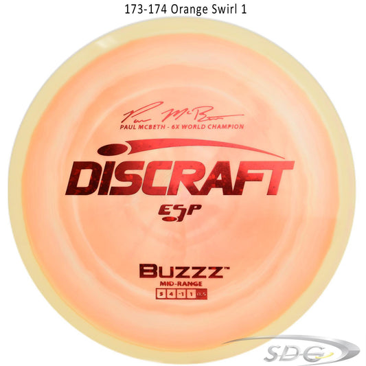 discraft-esp-buzzz-6x-paul-mcbeth-signature-series-disc-golf-mid-range 173-174 Orange Swirl 1