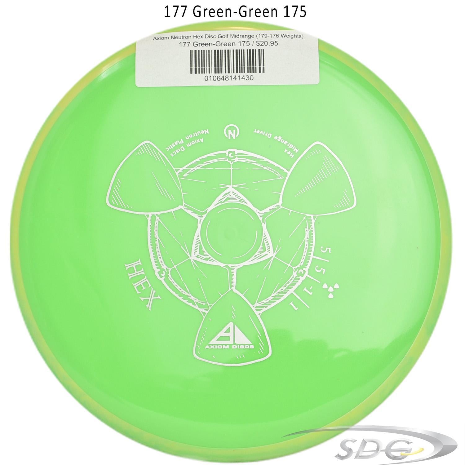 axiom-neutron-hex-disc-golf-midrange 177 Green-Green 175 