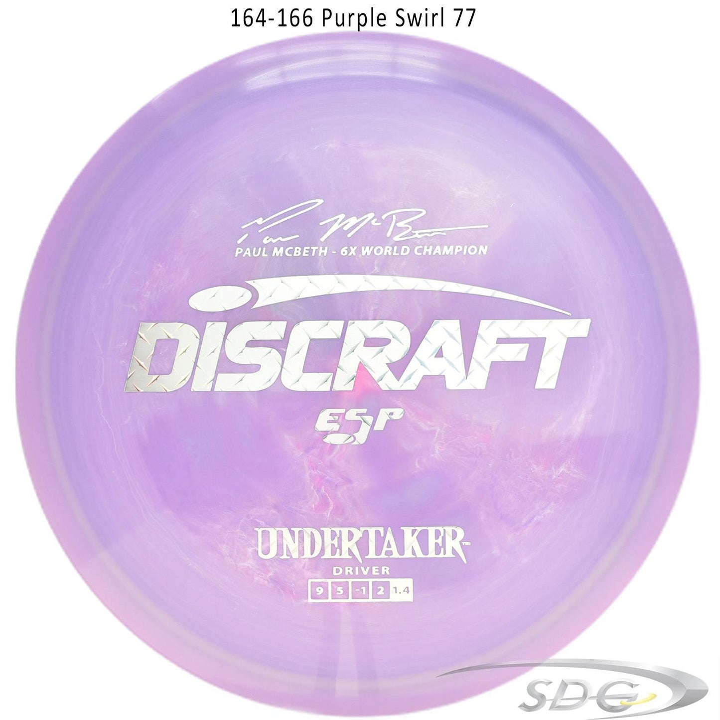 discraft-esp-undertaker-6x-paul-mcbeth-signature-series-disc-golf-distance-driver-169-160-weights 164-166 Purple Swirl 77 