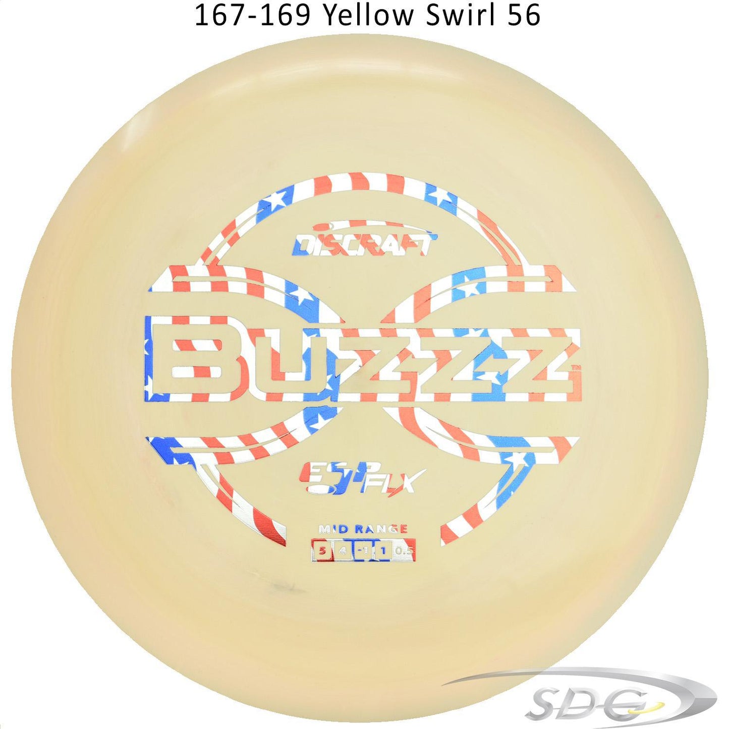 dicraft-esp-flx-buzzz-disc-golf-mid-range 167-169 Yellow Swirl 56
