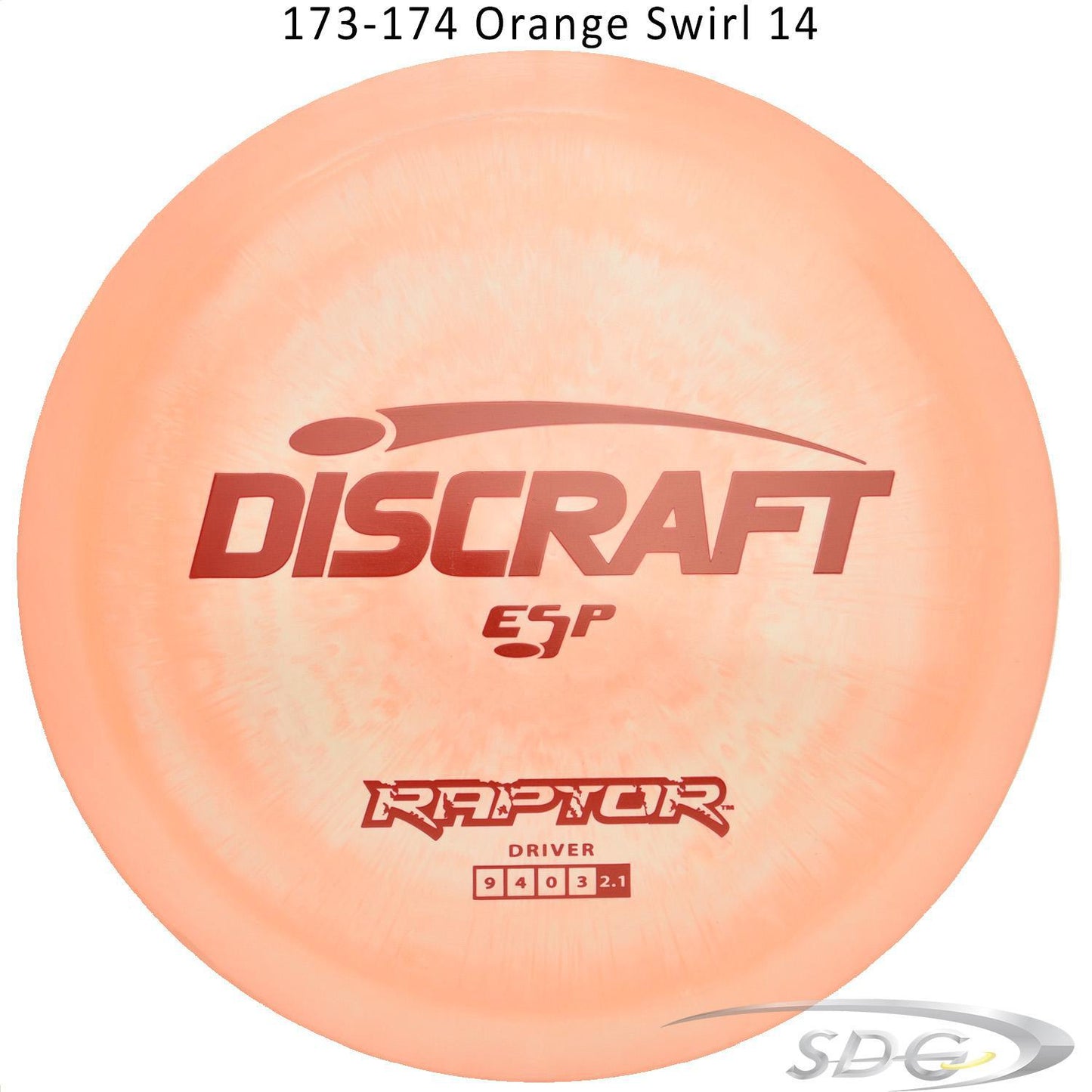 discraft-esp-raptor-disc-golf-distance-driver 173-174 Orange Swirl 14 