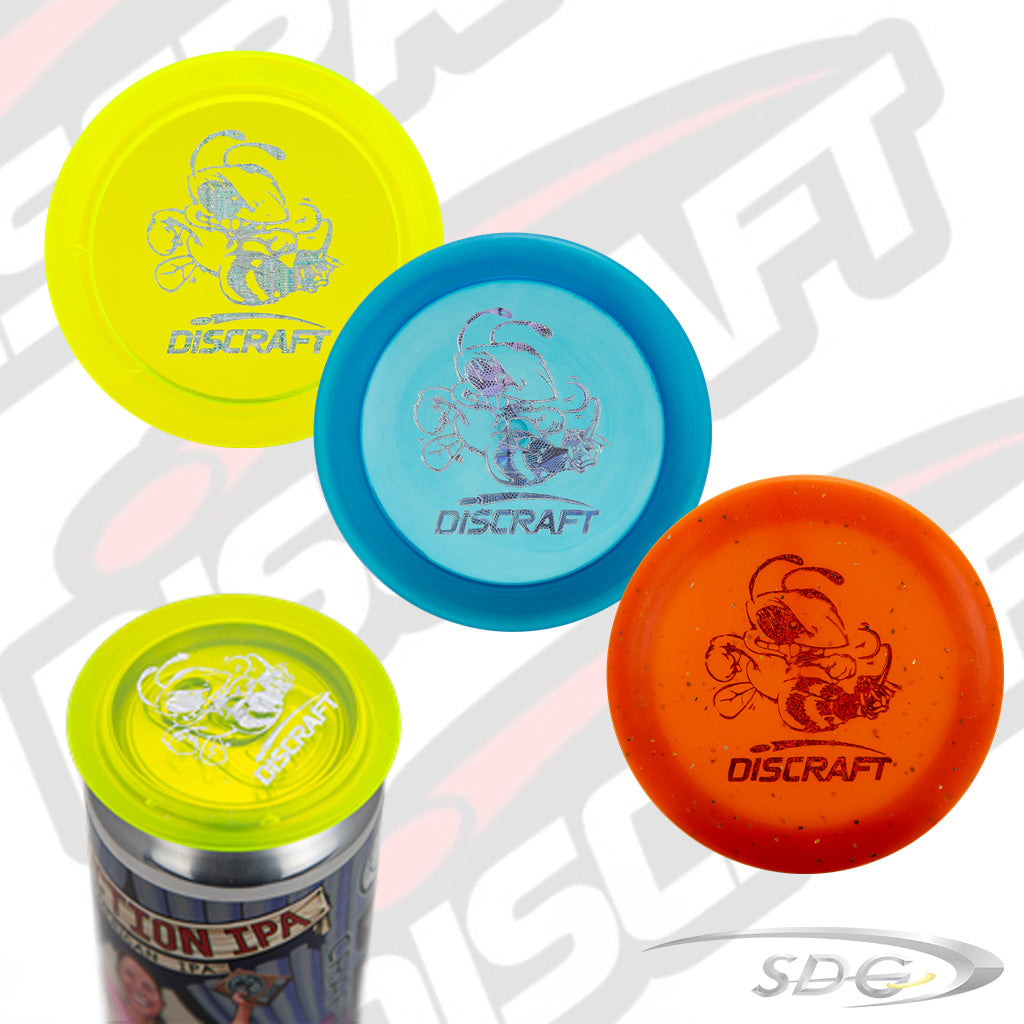 Discraft Z Line Snap Cap Buzzz in different colors and shown on top of a can 