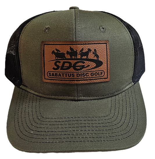 SDG Snapback Trucker Cap Goat Swish Leather Logo Patch