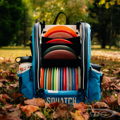 Squatch The Link Bag w/ Cooler Disc Golf Bag Loaded Open Bag View 