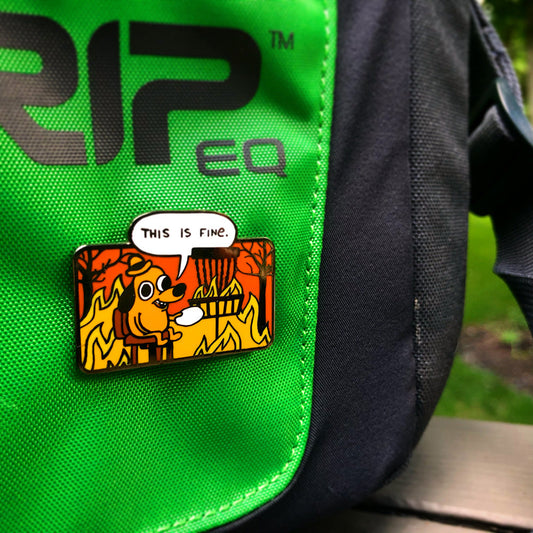 This Is Fine - Disc Golf Pin