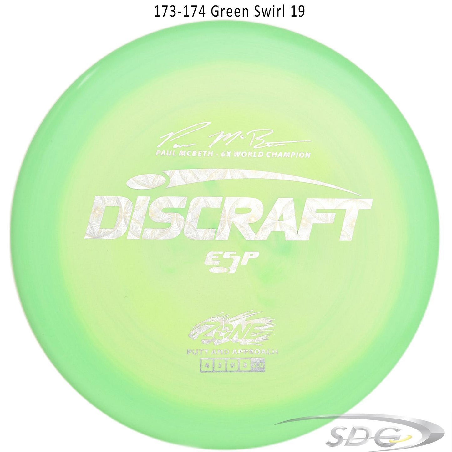 discraft-esp-zone-paul-mcbeth-signature-series-disc-golf-putter-176-173-weights 173-174 Green Swirl 19 