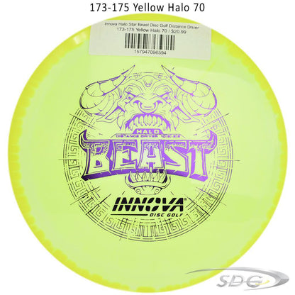 innova-halo-star-beast-disc-golf-distance-driver 173-175 Yellow Halo 70