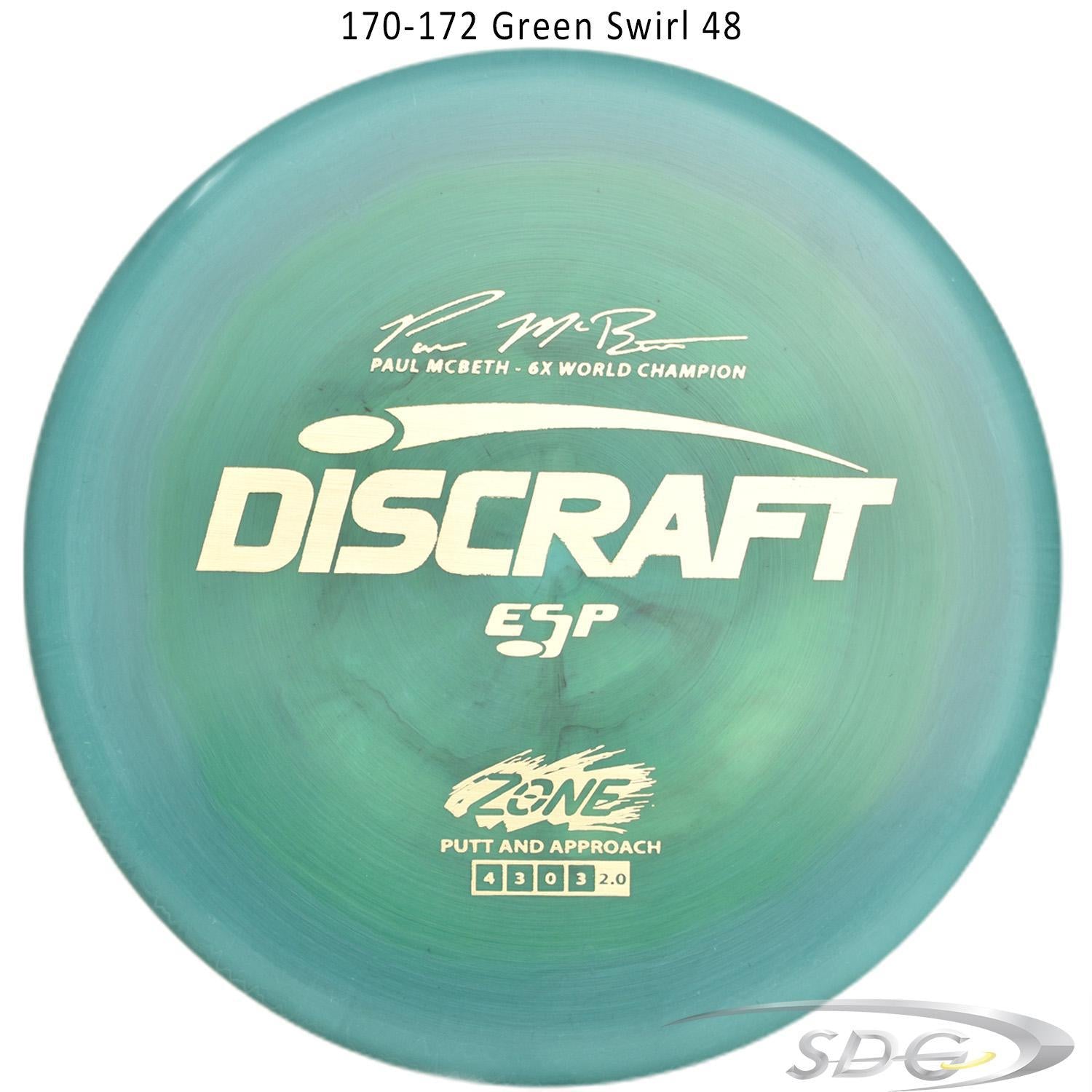 discraft-esp-zone-6x-paul-mcbeth-signature-series-disc-golf-putter-172-170-weights 170-172 Green Swirl 48 