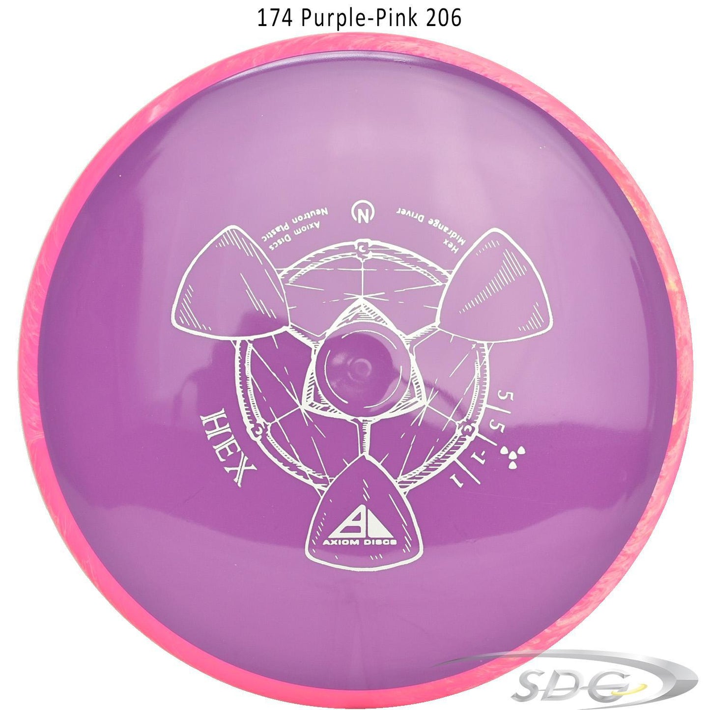 axiom-neutron-hex-disc-golf-midrange 174 Purple-Pink 206