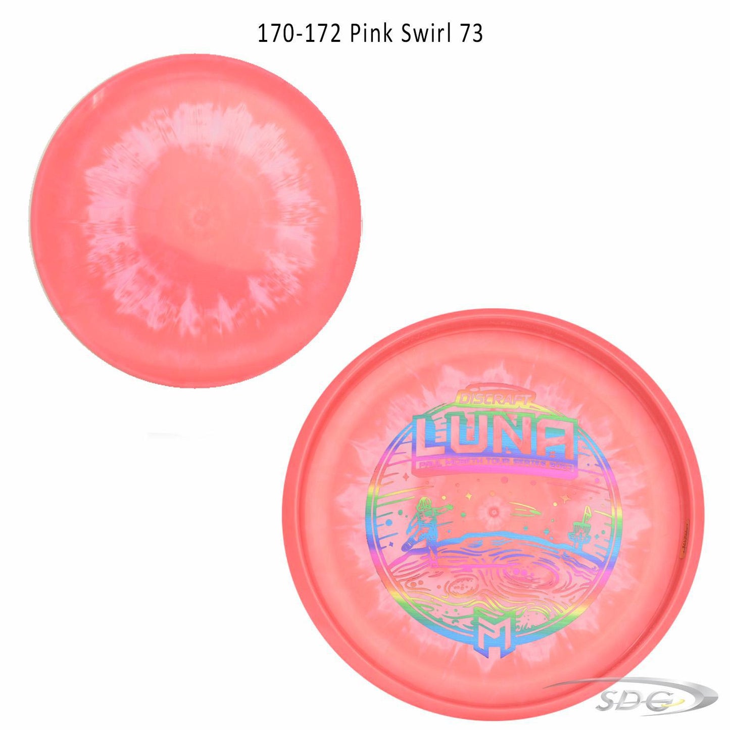 discraft-esp-luna-bottom-stamp-2023-paul-mcbeth-tour-series-disc-golf-putter 170-172 Pink Swirl 73 