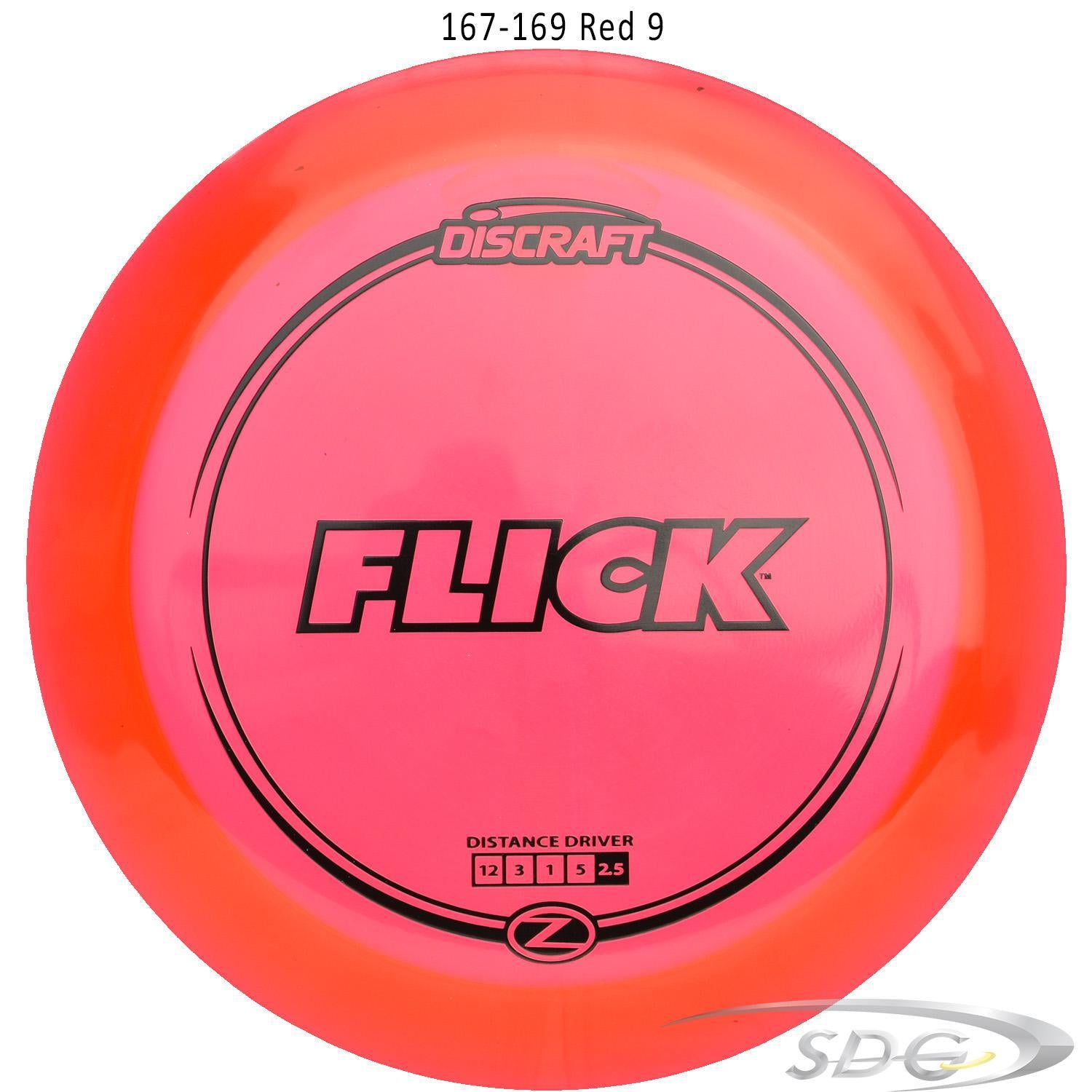 discraft-z-line-flick-disc-golf-distance-driver 167-169 Red 9 