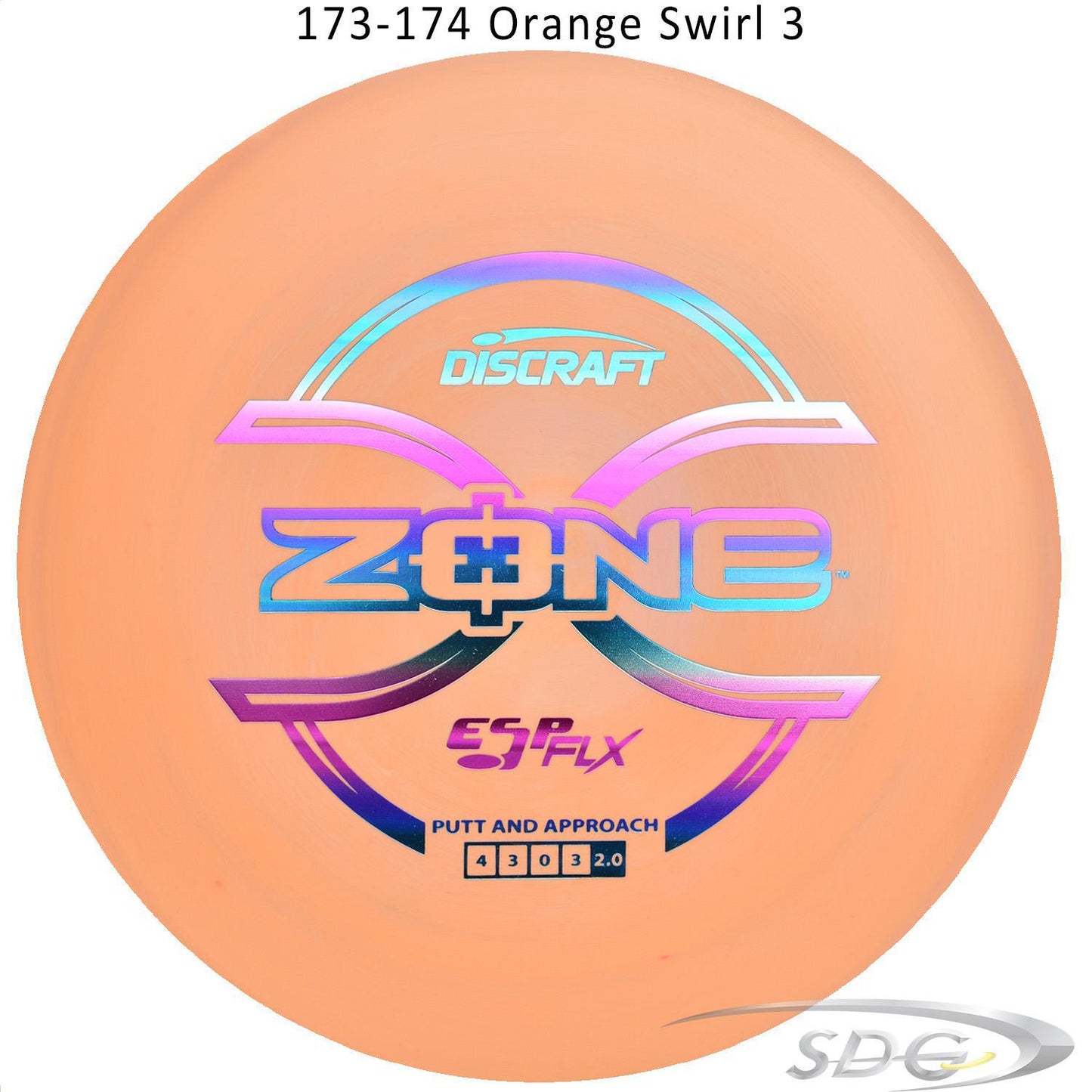 discraft-esp-flx-zone-disc-golf-putter 173-174 Orange Swirl 3 