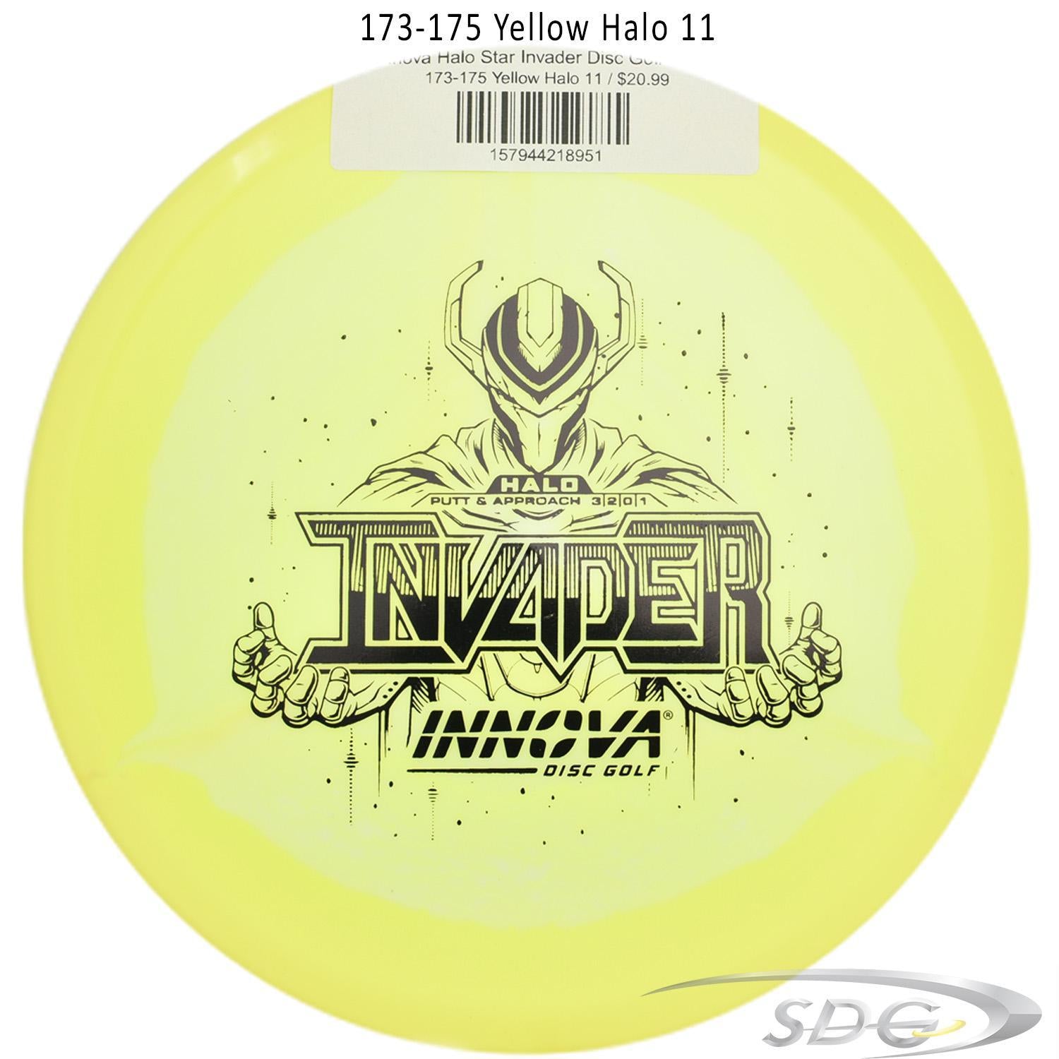 innova-halo-star-invader-disc-golf-putter 173-175 Yellow Halo 11 