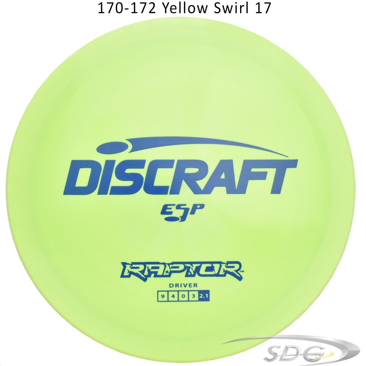 discraft-esp-raptor-disc-golf-distance-driver 170-172 Yellow Swirl 17 