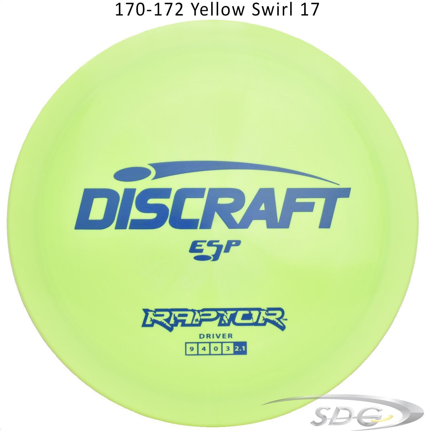 discraft-esp-raptor-disc-golf-distance-driver 170-172 Yellow Swirl 17