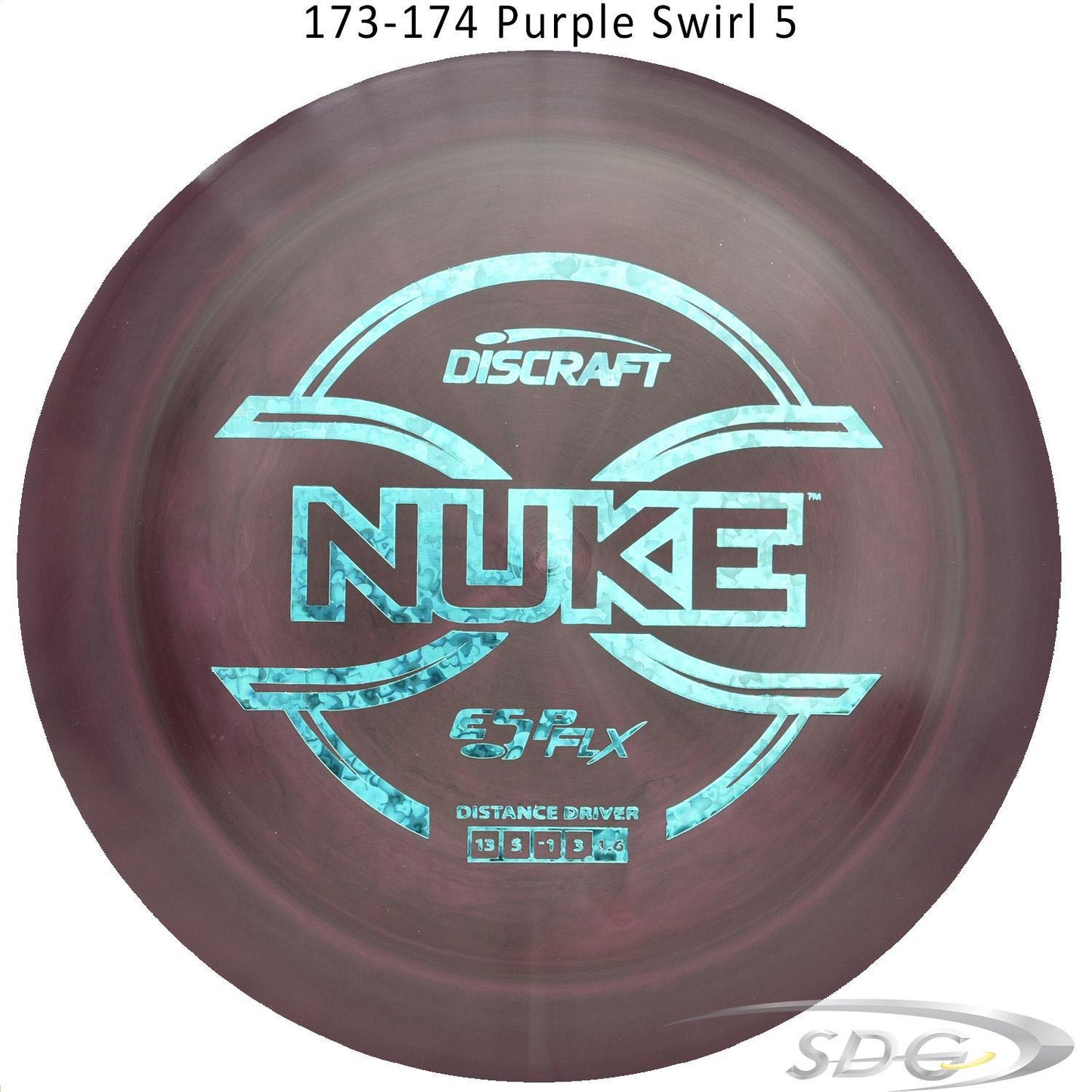 discraft-esp-flx-nuke-disc-golf-distance-driver 173-174 Purple Swirl 5 