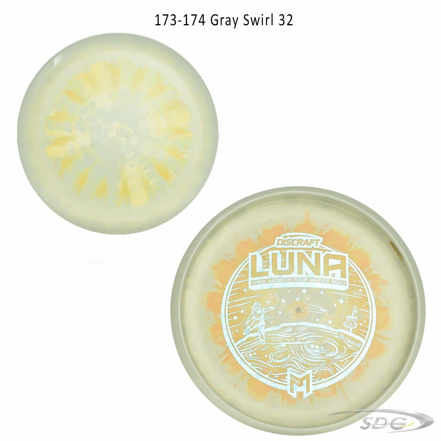 discraft-esp-luna-bottom-stamp-2023-paul-mcbeth-tour-series-disc-golf-putter 173-174 Gray Swirl 32 