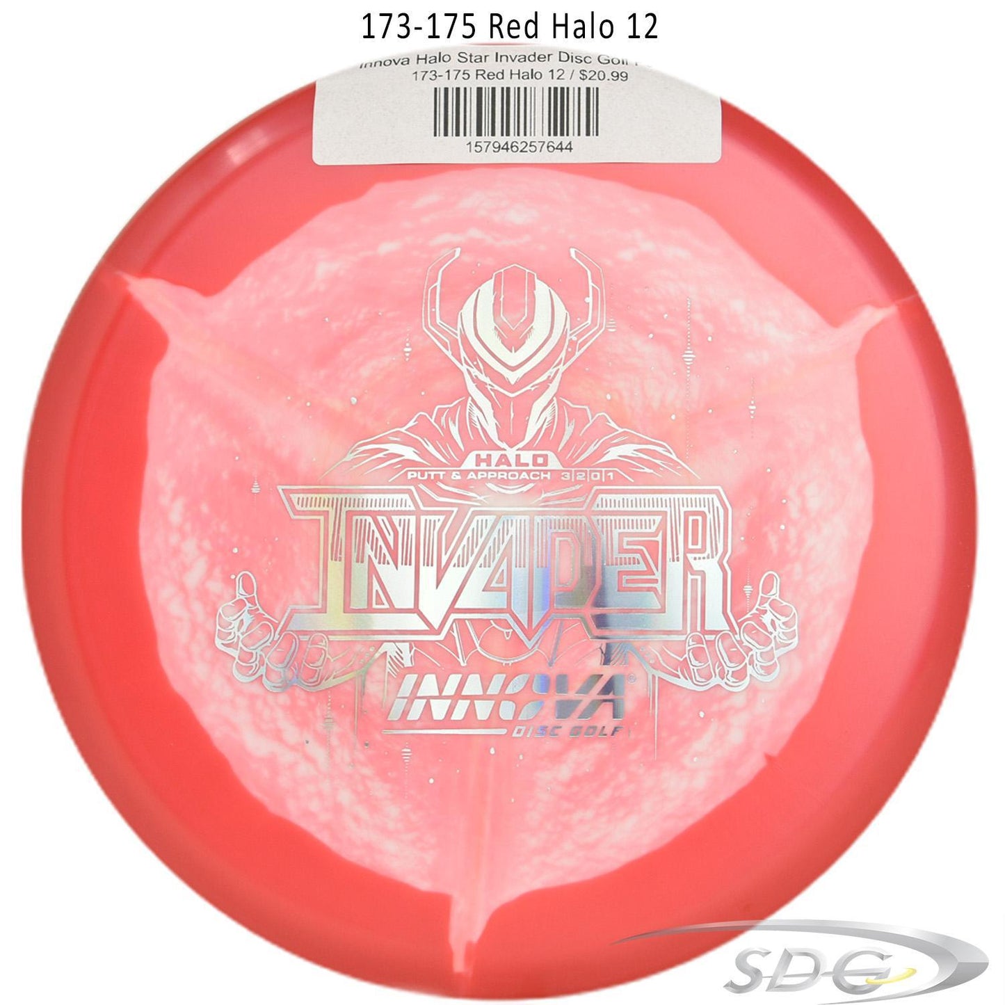 innova-halo-star-invader-disc-golf-putter 173-175 Red Halo 12 