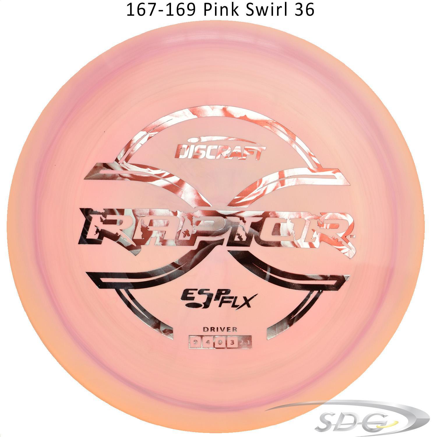 discraft-esp-flx-raptor-disc-golf-distance-driver 167-169 Pink Swirl 36