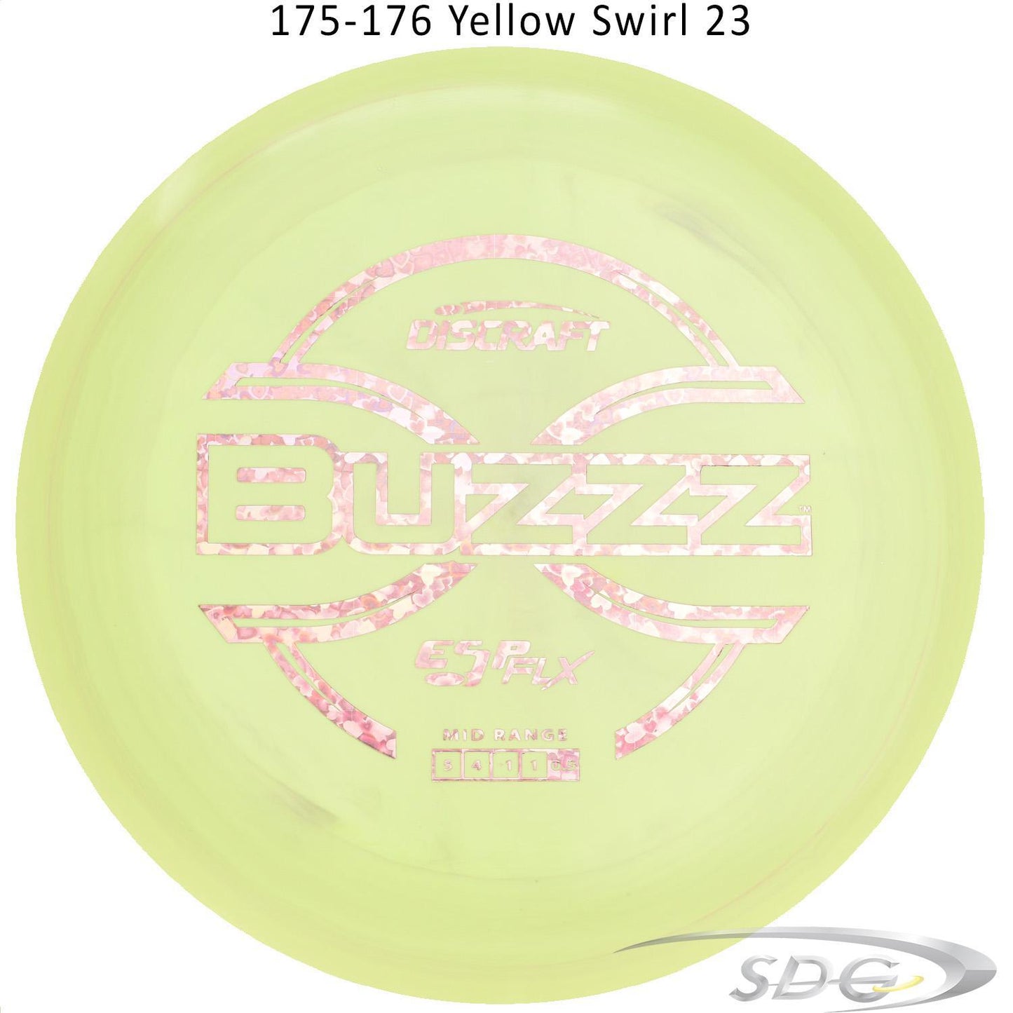 dicraft-esp-flx-buzzz-disc-golf-mid-range 175-176 Yellow Swirl 23