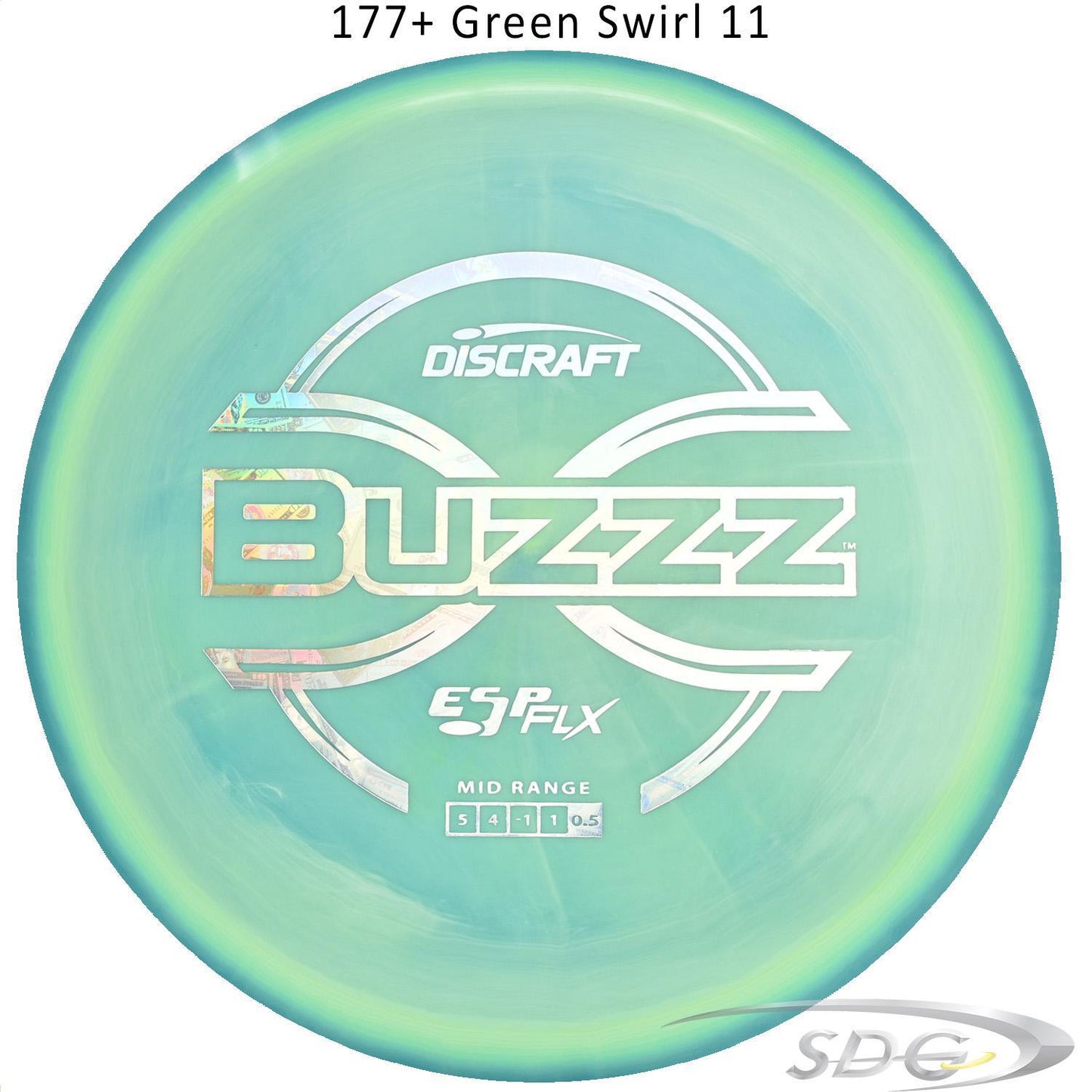 dicraft-esp-flx-buzzz-disc-golf-mid-range 177+ Green Swirl 11