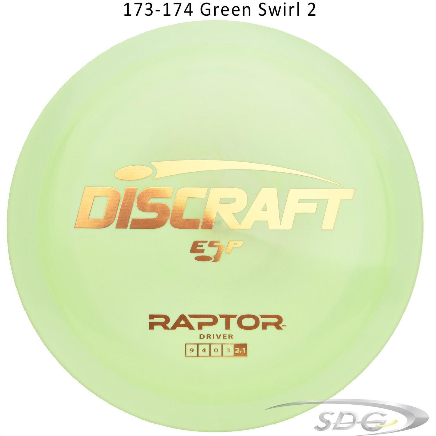 discraft-esp-raptor-disc-golf-distance-driver 173-174 Green Swirl 2 