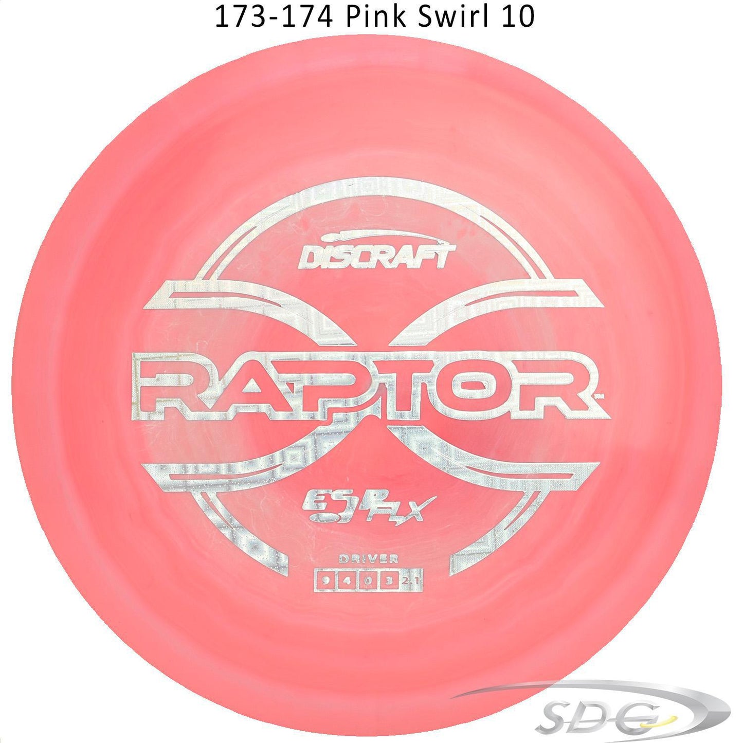 discraft-esp-flx-raptor-disc-golf-distance-driver 173-174 Pink Swirl 10 